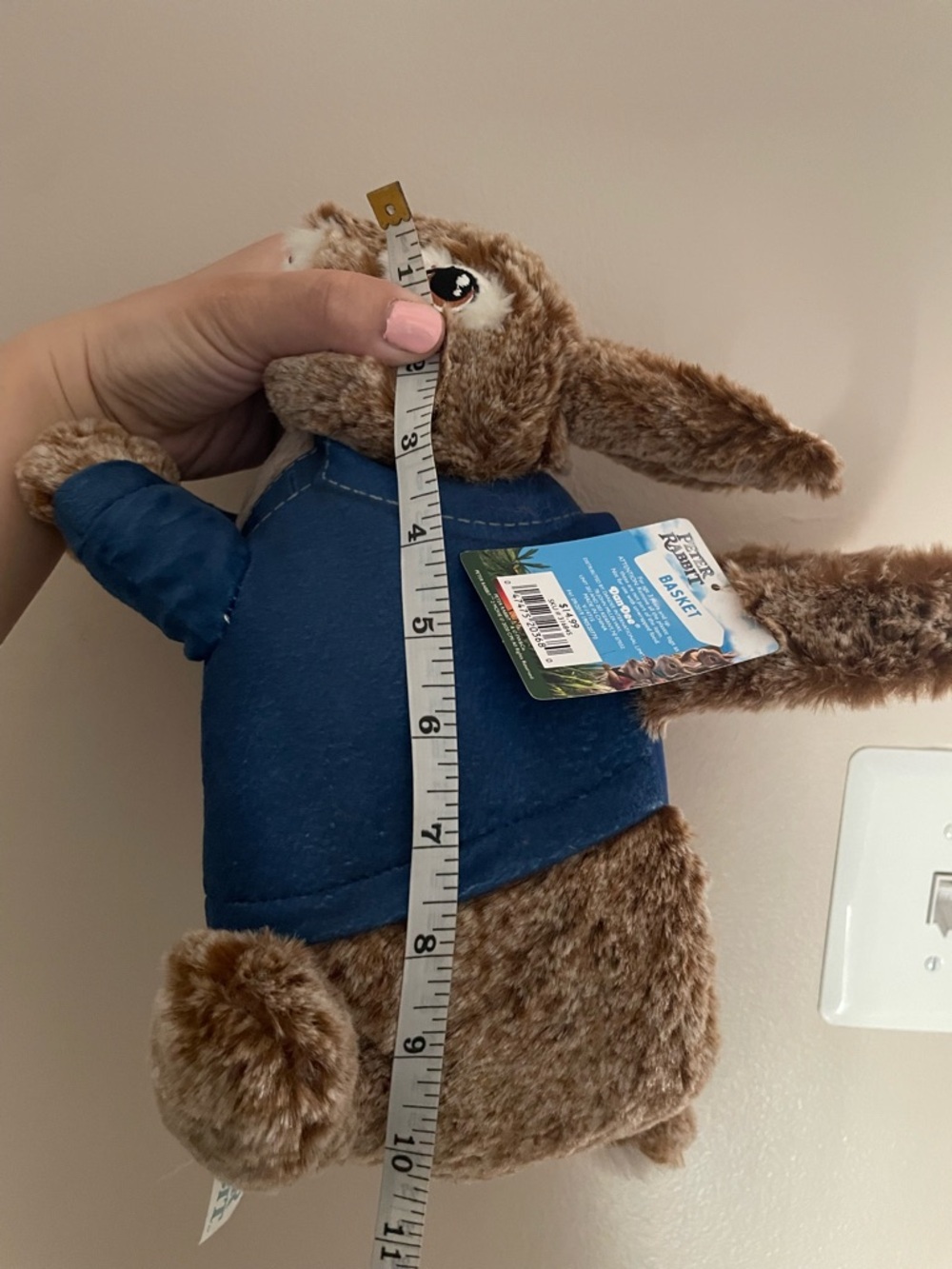 Peter Rabbit Plush Bunny Tote Bag in Brown and Blue - Picture 7 of 8